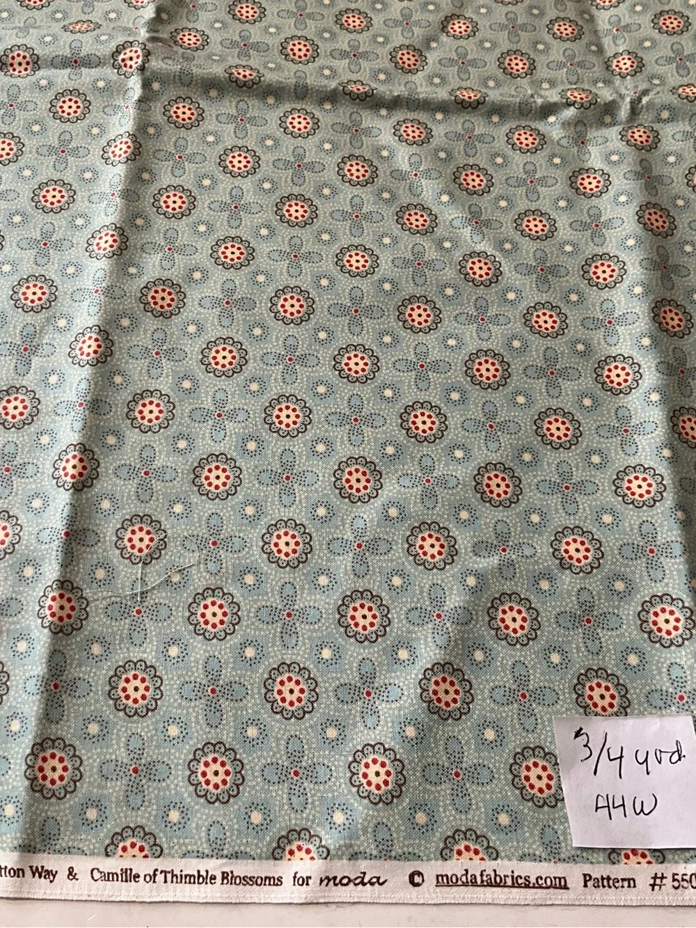 Quilting Sewing Material Lot Moda Fabrics #55015 Blues Red Brown Paisley - Picture 2 of 8